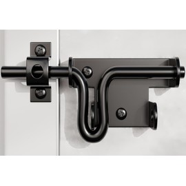 Litensh Door Bolt Double-Sided Sliding Bolt Door Lock with Padlock Cylinder Latch Lock Stainless Steel Bolt Door Lock Gate Bolt Sliding Lock Black