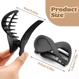 3 Hair Clips, Large French Hair Clips, Non-Slip Hair Clips, for Women and Girls, Thick Hair and Thin Elegant Hair Accessory (Black/White/Pink)