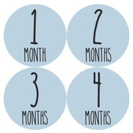 Baby Boy Monthly Sticker | Baby Milestone Stickers | Newborn Birth Announcements | Month Stickers for Baby Boy | Newborn Monthly Milestone Stickers (Set of 24)