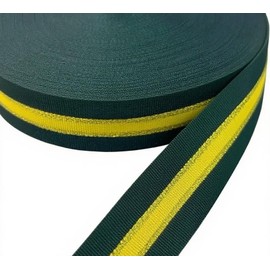1 Inch x 55 Yards Green Gold Yellow Striped Grosgrain Ribbon, Double-Sided Green Yellow Stripes Polyester Fabric Ribbon for Gift Wrapping St.Patrick Home Party Decor Sewing Clothes