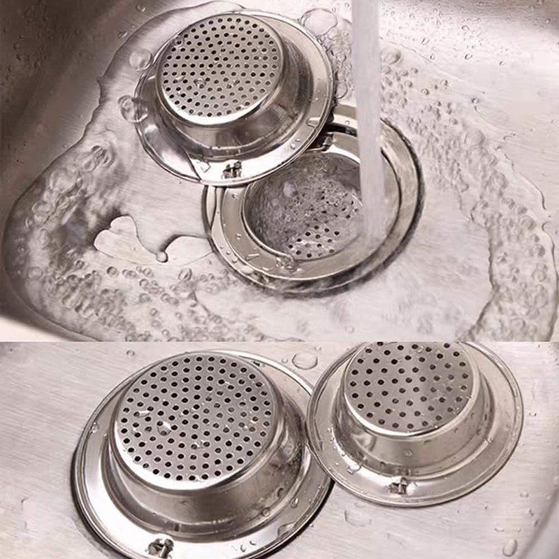 2Pcs Kitchen Sink Strainer Food Catcher, Stainless Steel Sink Garbage