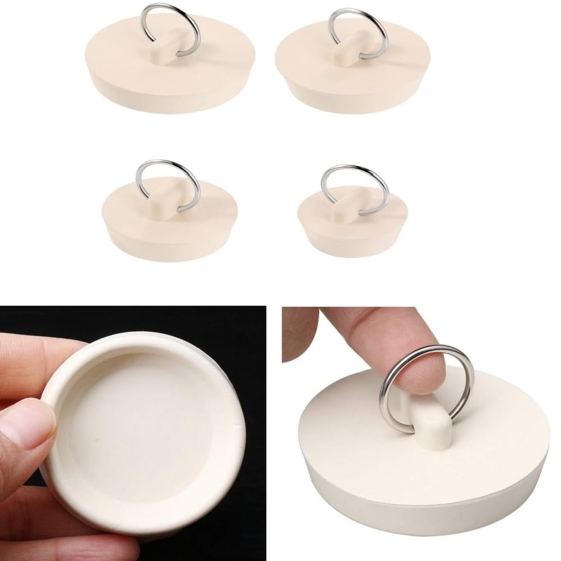 Naisfei 4 Pieces Drain Stopper, Bath Tub Drain Stoppers, Rubber