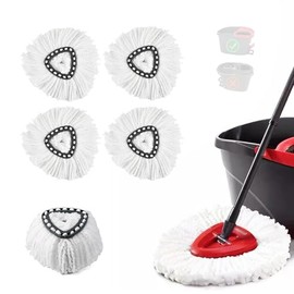 DOTOTO Paquete de 4 cabezales de repuesto para fregona giratoria, Cabezales Giratorios Compatibles,cabezal de repuesto de microfibra, 360 Grados para 