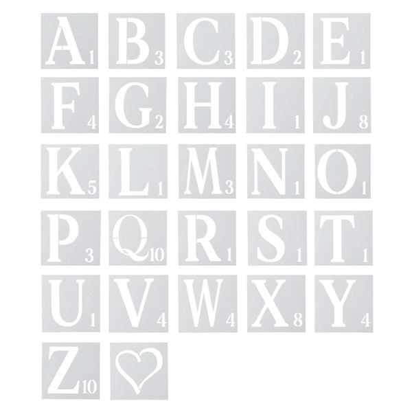 AIEX 27pcs Stencils, 6 Inch Reusable Plastic Stencils for Painting