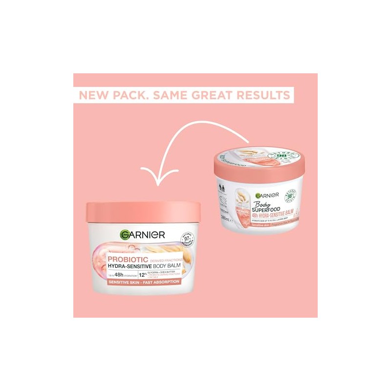 Garnier Body Balm, Probiotic Hydra-Sensitive Body Balm, For Sensitive Skin,
