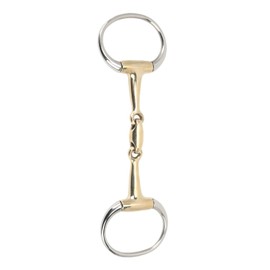135mm/3in Stainless Steel and Copper Double Jointed Snaffle Bit for Horses Professional Equestrian Equipment for Outdoor Training, Enhanced Control and Horse Friendly Design