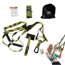 AdooAdii Equipo Entrenamiento de Suspensión Ajustable, Sistema de Gimnasio en Casa Correas de Ejercicio Suspendido Cuerda de Tracción Banda de Alta Resistencia para Fitness Viaje Interior , hasta 450kg