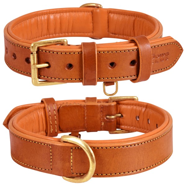 DowgClub | Genuine Leather Dog Collar | Full Grain, Thick,