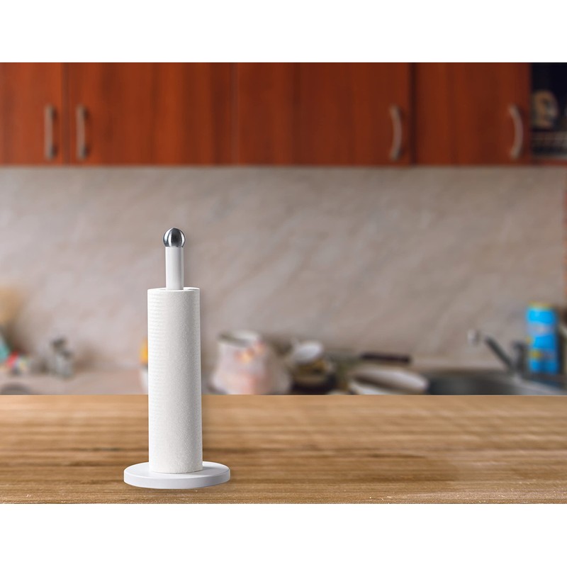 Novel Solutions Stainless Steel Matt White Coated Kitchen Towel Roll