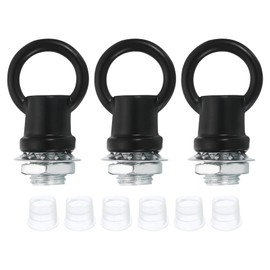 PATIKIL 8kg Load 14mm ID M10 Lamp Female Loop Holder, 3 Set Lifting Eye Nut Hook Ring Shape Structural Support to Chandelier Lighting Fixtures, Black