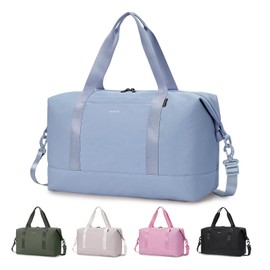 ECOHUB Personal Item Travel Bag 18x14x8 Underseat Carry on with Removable TSA Approved Wet Bag Inner Pockets, Travel Duffel Bags Weekender for Women, 30L Grayish Blue