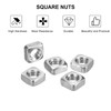 sourcing map M4-0.7x3 Square Nuts, 304 Stainless Steel Coarse Thread