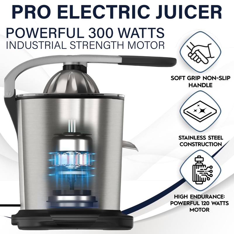 Eurolux Electric Citrus Juicer Power Pro - With 300 Watts