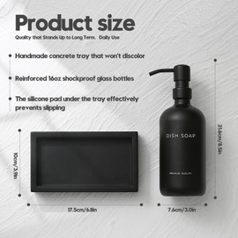 Black Kitchen Soap Dispenser Set with Tray - Hand and Dish Soap Dispenser for Kitchen,Modern Kitchen Decor & Accessories. (Black)