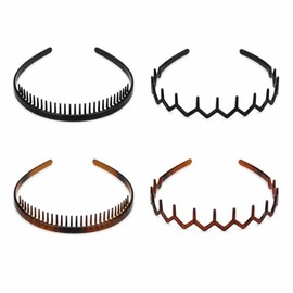 4 PCS Diademas Zigzag para Mujer y Hombre Diadema de Plástico para Correr.
