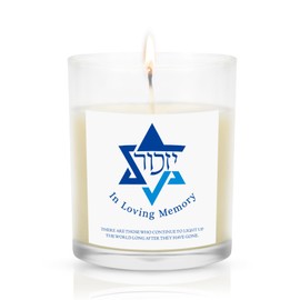 Yahrzeit Candles - Yahrzeit Memorial Candles, Memorial Bereavement Gifts for Loss of Loved One, Jewish Sympathy, Natural Soy Wax Hand Poured 7oz (White)