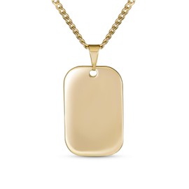 Unisex Personalize Religious Metal Dog tog Style Medallion Face of Jesus Christ Head Necklace Pendant Yellow Gold Plated for Men Teens Customizable