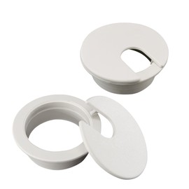 AUXBC 1-3/8 inch Plastic Desk Grommet Wire Cord Cable Grommets Hole Cover, Office Computer Table Wire Organizer Cover, Furniture Cabinet Cable Hole Cover, White, 6PCS