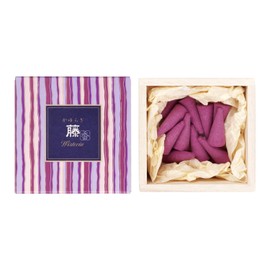 Nihon Kodo Kayuragi Wisteria Cone, 12 Pieces with Incense Stand, White, 12 Pieces (x 1)