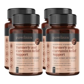 1100mg Turmeric and Curcumin - 720 Tablets (4 Bottles - 180 Tablets per Bottle) x 1100mg - with 95% Curcumin & 5mg Black Pepper