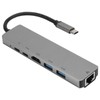 Lightweight Gray Metal 6 In-1 USB C to Type C