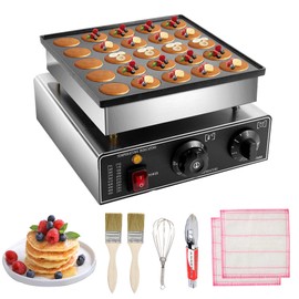 Heuyrao 25PCS Mini Dutch Pancake Baker, 110V 900W Electric Non-stick Pancake Maker Muffin Maker Machine, Commercial Mini Pancake Maker Machine, Pancake Poffertjes Machine for Home & Restaurant