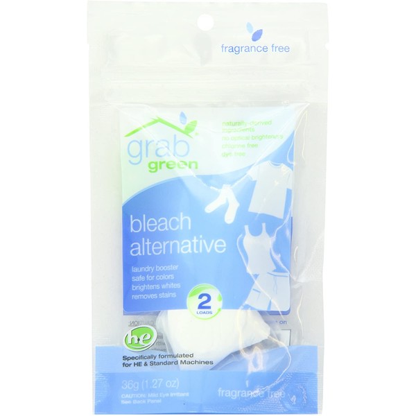 Grab Green Bleach Alternative 2 Load Mini Pouch, Fragrance Free,1.27 Ounce (Pack of 24)