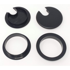 OHPROS Desk Grommet w/Cover for 2.5 Inch Hole. Black Plastic 5 Pack for Cable Management