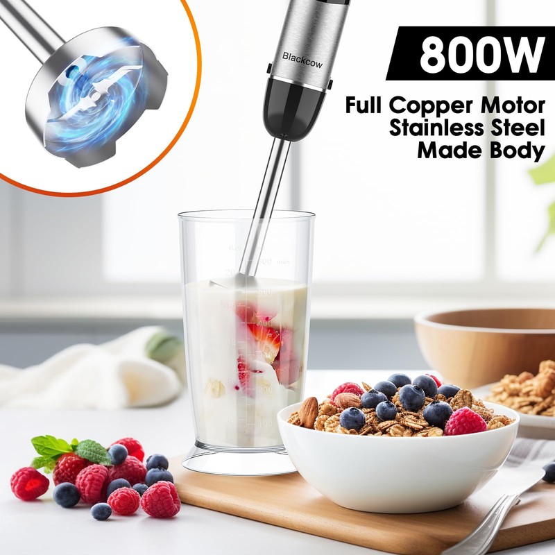 Immersion Blender Handheld for Kitchen,Emulsion Blender Handheld,12 Speed Electric Hand