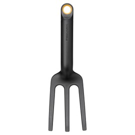Fiskars Planting Fork with 3 prongs, Length: 28 cm, Glass fibre reinforced plastic, Black/Orange, Solid, 1072103