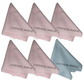 6 Microfiber Cleaning Cloths Ultra Smooth, Use for Delicate Tablets, LCD TVs, Cell Phones, Laptops, Cameras by Loopacell (5 Pink and 1 Light Blue)