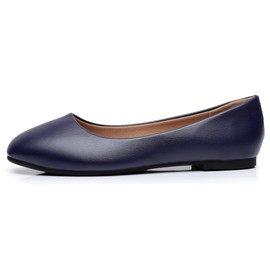VenusCelia Zapatos planos con punta de azulejo para mujer, azul marino, (Navy Pu), 10