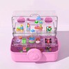 Tuilful Storage Box with Handle, 3-Compartment Plastic Organizer with Lid,