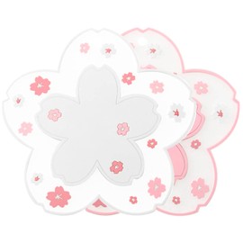 ZRAGEK 3.5mm Japanese Cherry Blossom Placemat, Kitchen PVC Insulated Bowl Mat, Living Room Hangable Home Decor Pad, Gift for Mom(Pink+White,6.3inches)