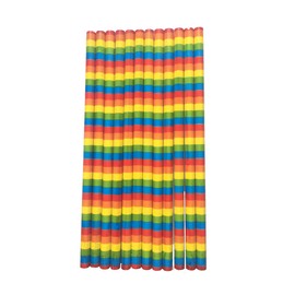 12 x Rainbow Stripes HB Pencils. Great Party Bag Filler/Class Gift or Reward