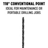 Drill America 1/2" x 18" High Speed Steel Extra Long