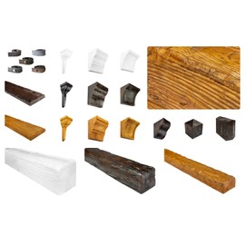 Deco Wood EQ007 Polyurethane Ceiling Beam, 2 m Length, PU Beam, Wood Look (Dark Brown, 9 x 6 cm), Decoration Lamp, Cable Duct, Light Bar