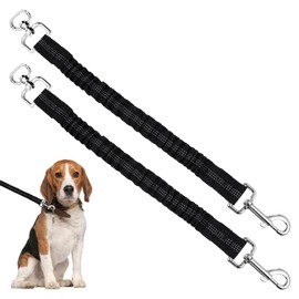 Bungee Dog Lead,2PCS Short Dog Lead,Dogs Bungee and Short Shock Absorbing,Dogs Leash Extension,Leash Retractable For Walking Running Trainning Recall (Black)
