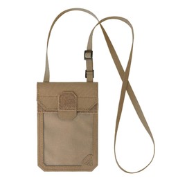 IDOGEAR Tactical ID Card Holder Visual Surface EDC Pouch with Zipper Pocket Badge Holders Credit Card Organizer Holster Neck Lanyard Hanging Hook and Loop Closure Pouches(Coyote Brown)