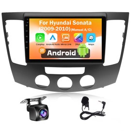 【Upgrade Cooling】 Fecimodiv [2+64G] Car Radio for Hyundai Sonata 2009 2010 (Manual A/C) with Wireless CarPlay Android Auto, 9" Touch Screen for Sonata Stereo with WiFi GPS Bluetooth AHD Backup Camera