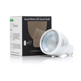 Auraglow 2.4GHz RF Remote Control CCT 5W Dual White LED GU10 Bulb Dimmable Adjustable Colour Temperature, Daylight, Cool, Neutral, Warm 2700K to 6500K, 50W EQV