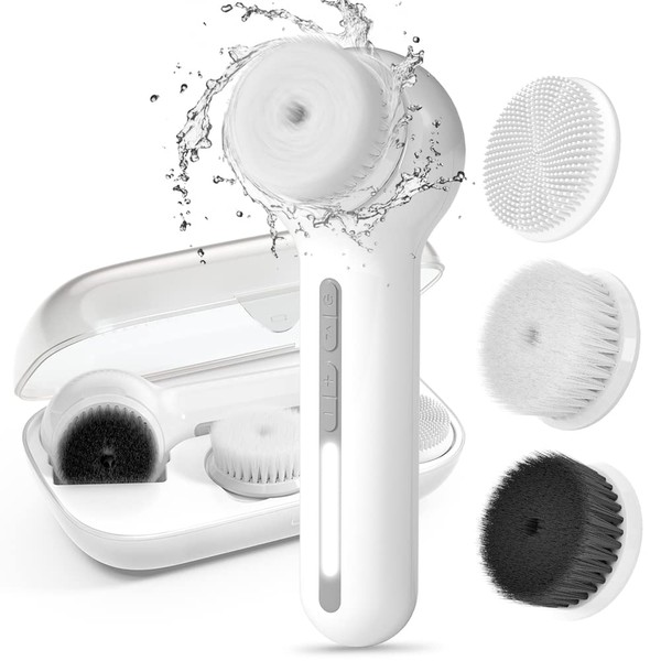 TOUCHBeauty Facial Cleansing Brush, Electric Waterproof Cleaning Brush Face with 2 Brush Heads, 6 Stage Rotation for Skin Deep Cleansing, Rechargeable