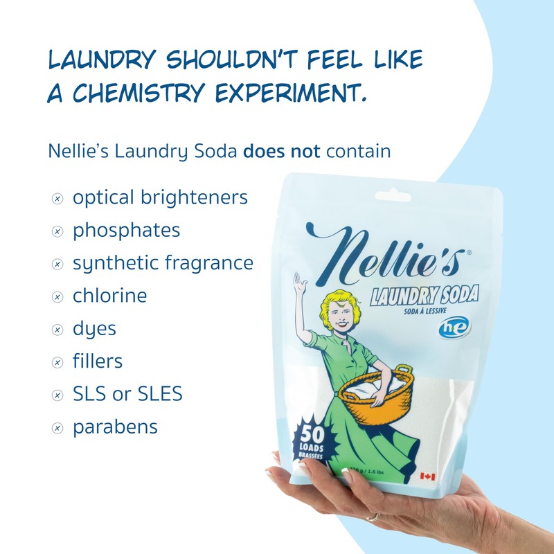 Nellie's Laundry Soda - Concentrated Laundry Detergent Powder - 50