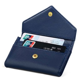 XEYOU Women's Card Case Wallet Credit Card Holder Name Card Case Front Pocket Wallet for Ladies, Envelope Style Deep Blue, Small, Minimalist