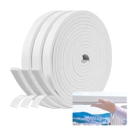 Draft Excluder Strip for Windows and Doors- Extendable 20-130 cm, Robust, Easy-to-Use and Safety Compliant, elfadhesive Foam Weather Strip for Door Frame,White