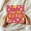 RED OCEAN Floral Easter Card, Cute Easter Card, Happy, Greetings,