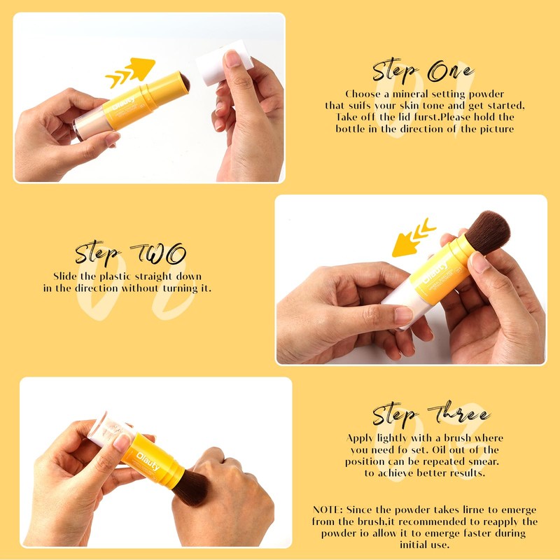 Mineral Sunscreen Setting Powder, SPF 35 Brush Sunscreen Powder for