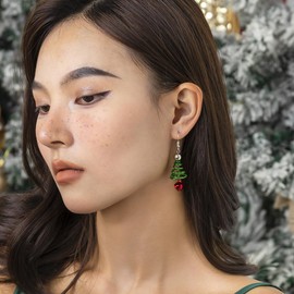 BSLVWG Christmas Decoration, Women's Christmas Earrings, Christmas Tree/Snowman/Snowflake Ornaments, Jewellery, Gifts for Women, Holiday Party, Alloy Steel