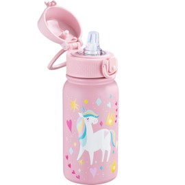 OLDLEY 12oz Kids Water Bottle, Stainless Steel Insulated Water Bottle For Kids, With Straws Leak-proof, Kids Water Bottles For School Boys Girls,Unicorn
