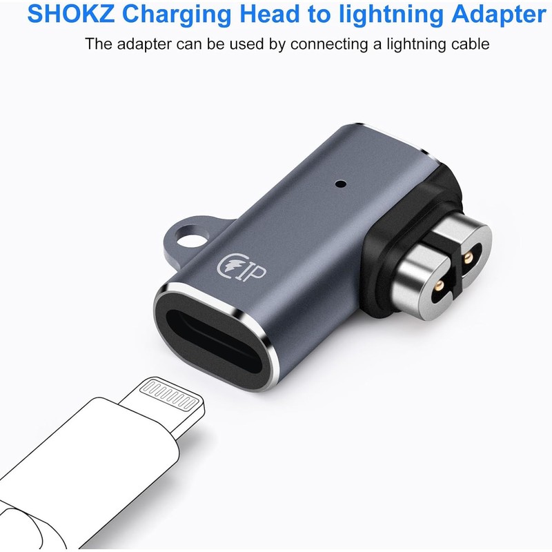 Lightning Charger Adapter for leizhan Shokz Headphones (2 Pack) Magnetic